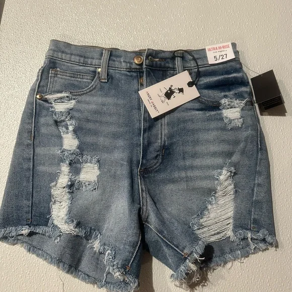 Angry Rabbit Premium Distressed Ultra High Rise Short - Picture 1 of 4
